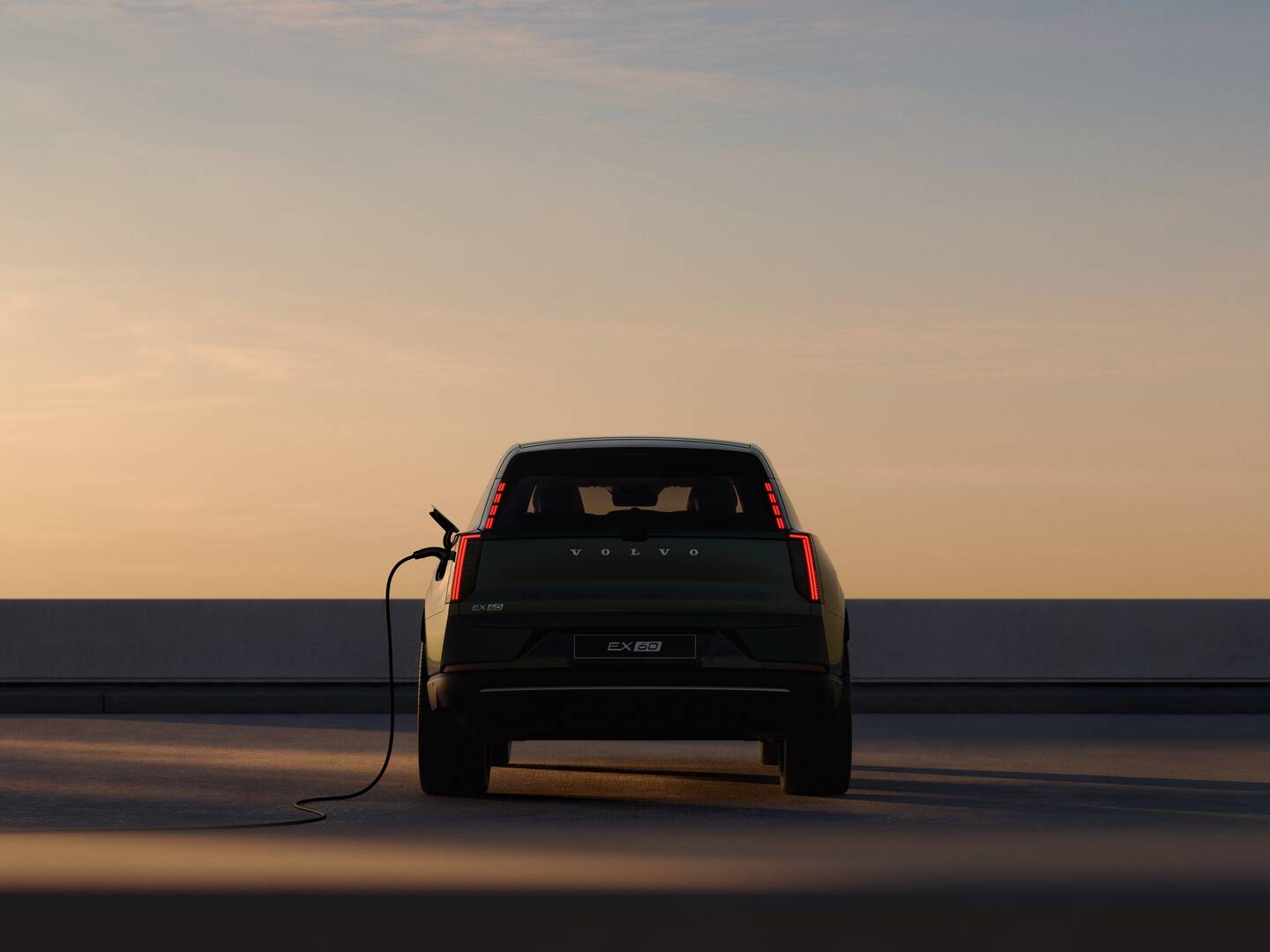 Volvo EX60 aan een snellaadstation